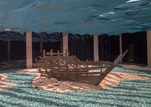 Dhow wreck in Al Shindagha district and museum in Dubai