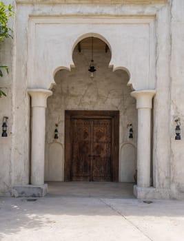 Ornate doorway to palace in Al Shindagha district and museum in Dubai