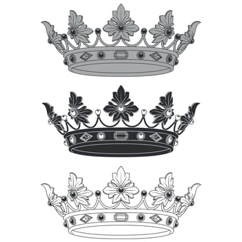 Vector design of crown with diamonds