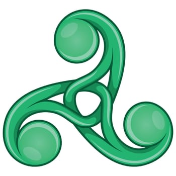 Knotted triskelion symbol design
