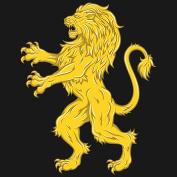 Rampant lion heraldic design