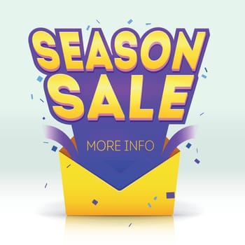 Season sale poster illustration. Sale Flyer design. Sale banner discount Background