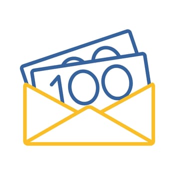 Opened envelope with money isolated vector icon