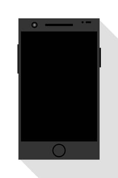 modern smartphone on white background