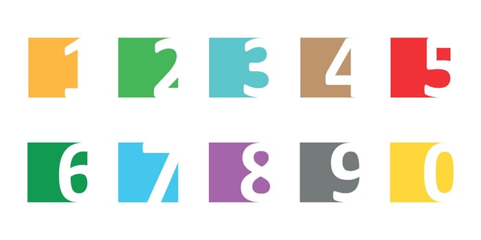 Numbers font icon in flat style. Typography vector illustration on isolated background. Numeral typographic sign business concept.