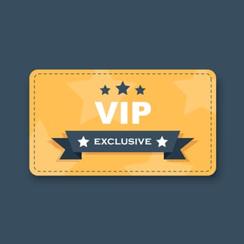 VIP badges icon in flat style. Exclusive badge vector illustration on isolated background. Premium luxury sign business concept.