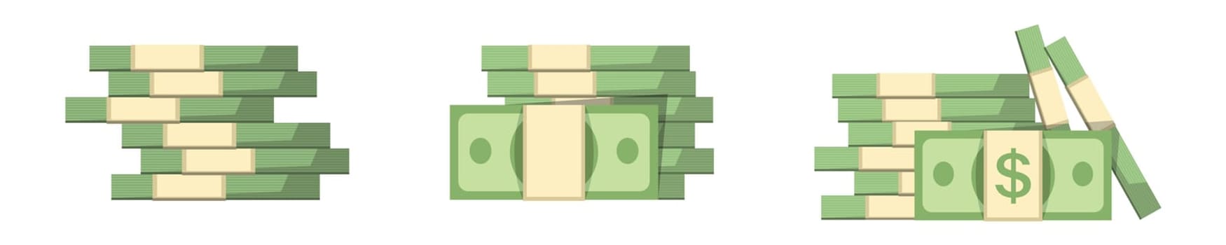 Paper bills icon in flat style. Stack of currency banknotes vector illustration on isolated background. Green dollars sign business concept.