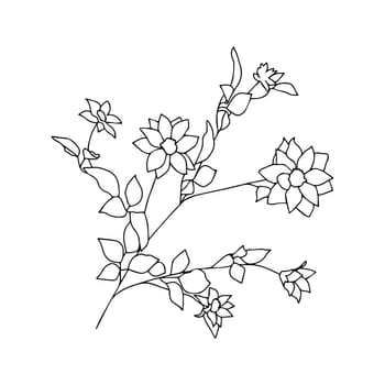 Flower line art. Minimalist contour drawing. Line art
