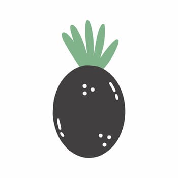 Coconut. Exotic fruit on white background. Sticker. Vector doodle illustration.