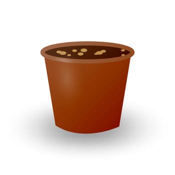 Flowerpot made of clay or plastic
