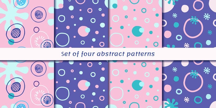 Set of 4 seamless abstract patterns.