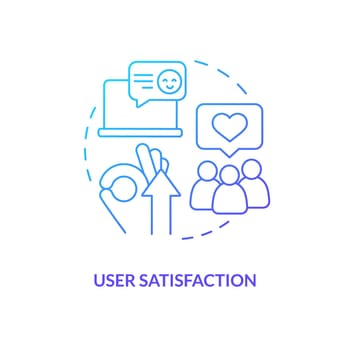 User satisfaction blue gradient concept icon