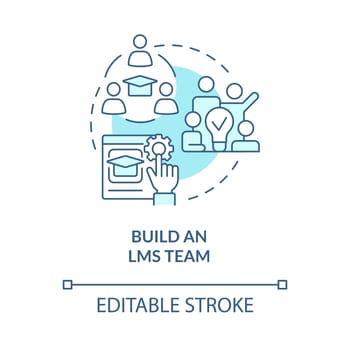 Build LMS team blue concept icon