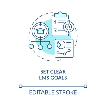 Set clear lms goals blue concept icon