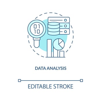 Data analysis turquoise concept icon