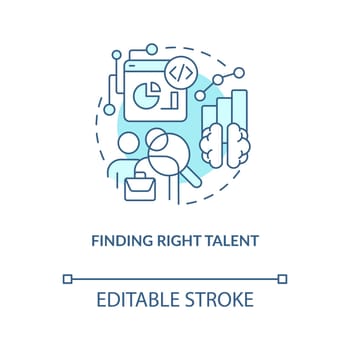 Finding right talent turquoise concept icon
