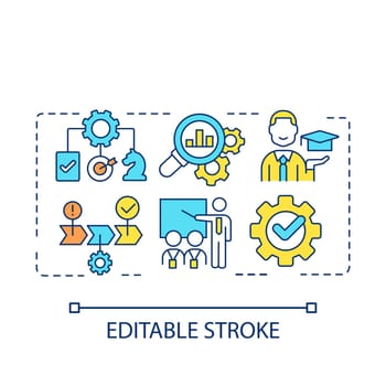 Build effective business strategy concept icon