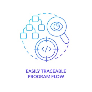 Easily traceable program flow blue gradient concept icon