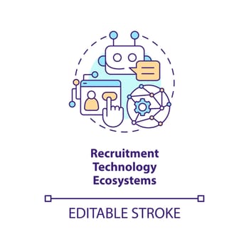 Recruitment technology ecosystems concept icon