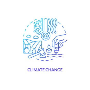 Climate change blue gradient concept icon