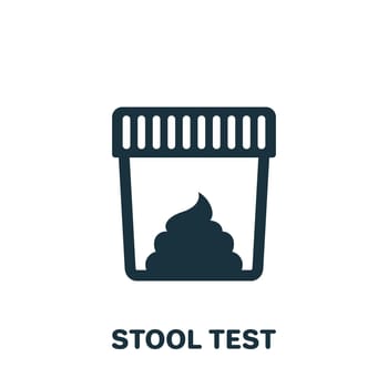 Stool Test Silhouette Icon. Sample for Laboratory Research Pictogram. Medical Exam of Feces Glyph Icon. Isolated Vector Illustration