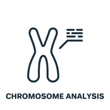 Chromosome Analysis Line Icon. X and Y Chromosome Research Linear Pictogram. Biology Test of XY Chromosome Outline Icon. Editable Stroke. Isolated Vector Illustration