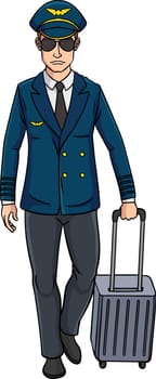 Aircraft Pilot Cartoon Colored Clipart