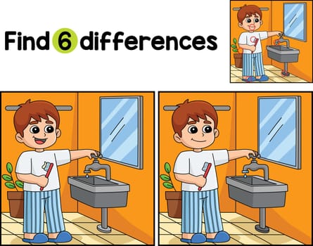 Boy Conserving Water Find The Differences