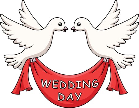 Wedding Day Dove Cartoon Colored Clipart