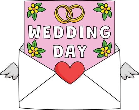 Wedding Day Letter Cartoon Colored Clipart