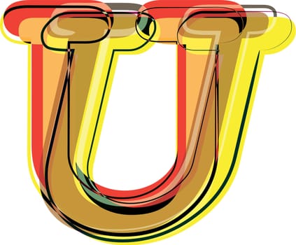 Abstract Colorful Letter U