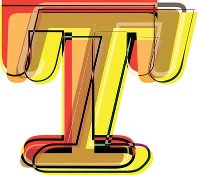 Abstract Colorful Letter T
