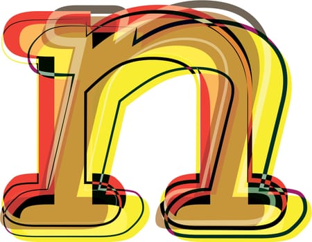 Abstract Colorful Letter n