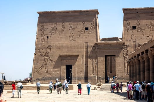 Tourists at Philae temple