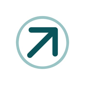 Arrow right top vector isolated icon. Navigation sign