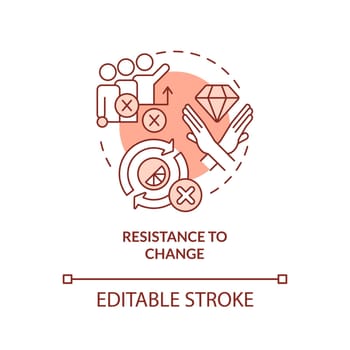 Resistance to change orange concept icon