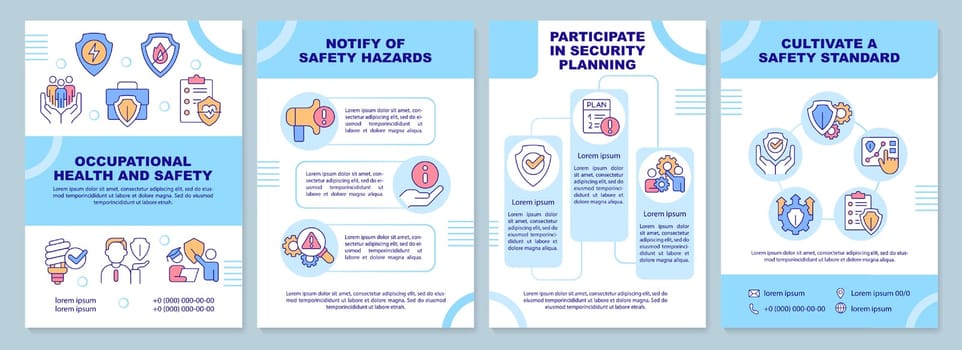 Occupational health and safety blue brochure template