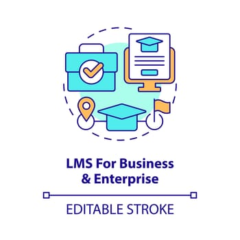 LMS for business and enterprise concept icon