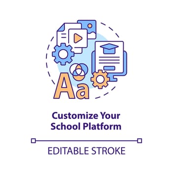 Customize your school platform concept icon