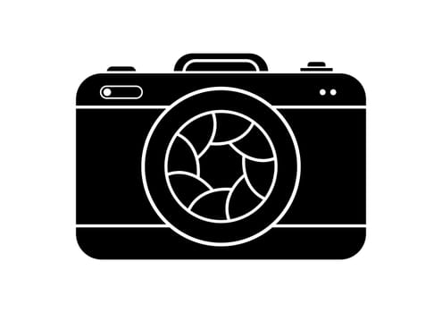 Black And White Digital Camera Flat Icon