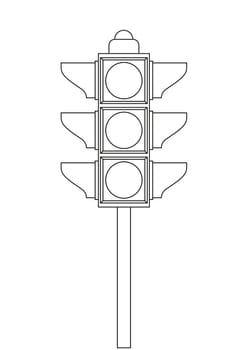 Black and white traffic light clipart. Coloring page of traffic light