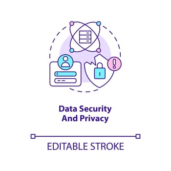 Data security and privacy concept icon