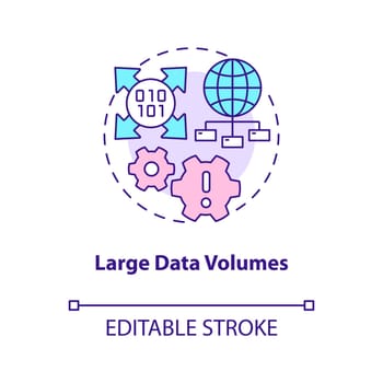 Large data volumes concept icon