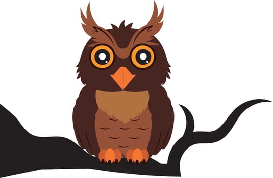 Clipart Owl sitting on a tree branch