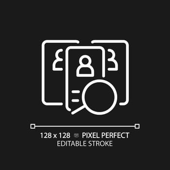 Candidate pixel perfect white linear icon for dark theme