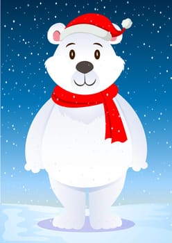 Cute Polar Bear Cartoon Character Vector