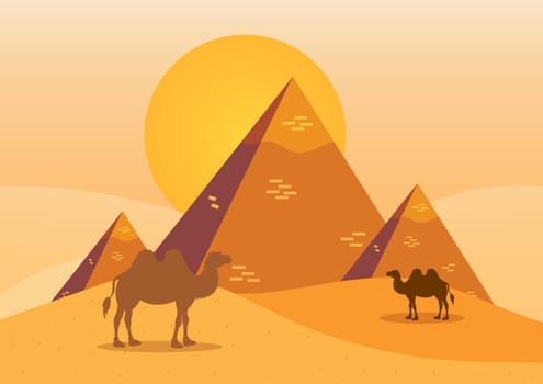 Egypt Pyramids Flat Design Vector