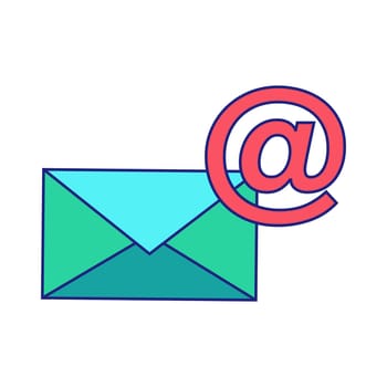 Email Flat Icon Vector On White Background