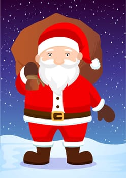 Merry Christmas Santa Claus Character Cartoon Vector
