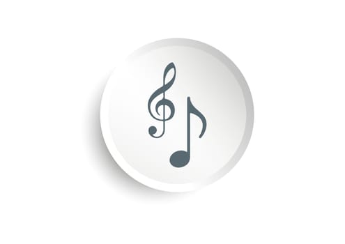 Modern Music Player Icon Isolated on White Background